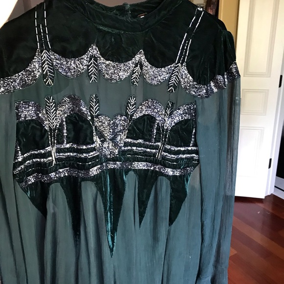 Free People Dark Green Embellished Dress - Picture 5 of 7